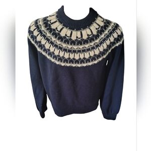 J Brand Men's Sweater in Navy and Cream